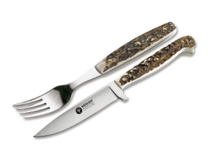 Boker Arbolito Salida Knife and Fork Set, Stag Handles - 03BA501HH
