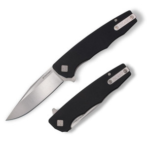 Ocaso Strategy Flipper Knife, German D2 Steel Satin Blade, Black G10 Handles - 29BGD Ocaso Strategy Flipper Knife, German D2 Steel Satin Blade, Black G10 Handles - 29BGD