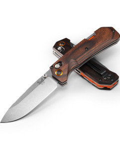 Benchmade 15062 Grizzly Creek Folding Knife, S30V Sating Blade with Gut Hook, Stabilized Wood Handle Benchmade 15062 Grizzly Creek Folding Knife, S30V Sating Blade with Gut Hook, Stabilized Wood Handle