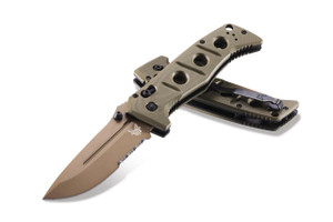 Benchmade 275SFE-2 Adamas Folding Knife CruWear Flat Earth Combo Blade, OD Green G10 Handles Benchmade 275SFE-2 Adamas Folding Knife CruWear Flat Earth Combo Blade, OD Green G10 Handles