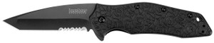 Kershaw 1835TBLKST Kuro Assisted Folding Knife, 8Cr13Mov Combo Blade, Black GFN Handle Kershaw 1835TBLKST Kuro Assisted Folding Knife, 8Cr13Mov Combo Blade, Black GFN Handle