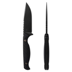 Toor Knives Mutiny Fixed Blade Knife CPM-154 Black Stonewashed Blade, Cannon Black Aluminum Handles Toor Knives Mutiny Fixed Blade Knife CPM-154 Black Stonewashed Blade, Cannon Black Aluminum Handles