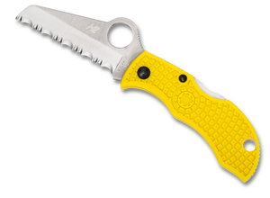 Spyderco Manbug Salt Lightweight Folding Knife, H-1 Sheepsfoot Blade, FRN Yellow Handles - MYLS Spyderco Manbug Salt Lightweight Folding Knife, H-1 Sheepsfoot Blade, FRN Yellow Handles - MYLS