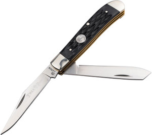 Boker Traditional Series 2.0 Mini Trapper Jigged Black Bone, 2 Blade D2 Steel - 110849 Boker Traditional Series 2.0 Mini Trapper Jigged Black Bone, 2 Blade D2 Steel - 110849