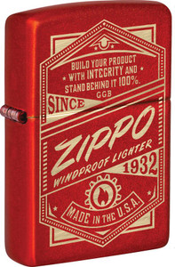 Zippo It Works Design, Metallic Red Lighter Zippo It Works Design, Metallic Red Lighter