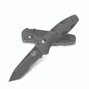 Benchmade 583SBK Barrage Assisted Folding Knife 154CM Tanto Combo Blade, Black Valox Handles Benchmade 583SBK Barrage Assisted Folding Knife 154CM Tanto Combo Blade, Black Valox Handles