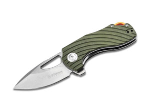 Boker Magnum Tadpole Flipper Knife, 440A Blade Steel, Frog-Green G10 Handle - 01SC012   Boker Magnum Tadpole Flipper Knife, 440A Blade Steel, Frog-Green G10 Handle - 01SC012