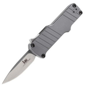 Hogue HK Micro Incursion OTF Auto Knife 154CM Clip Point Blade, Gray Aluminum Handles - 54032   Hogue HK Micro Incursion OTF Auto Knife 154CM Clip Point Blade, Gray Aluminum Handles - 54032