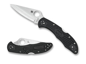 Spyderco Delica 4 Folding Knife VG10 Plain Blade, Black FRN Handles - C11PBK   Spyderco Delica 4 Folding Knife VG10 Plain Blade, Black FRN Handles - C11PBK