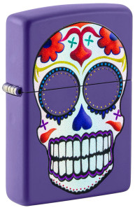 Zippo Purple With Sugar Skull Design Windproof Lighter Zippo Purple With Sugar Skull Design Windproof Lighter