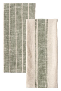 KAF Home Firenze Natural Rustic Farmhouse Kitchen Towels - Olive KAF Home Firenze Natural Rustic Farmhouse Kitchen Towels - Olive