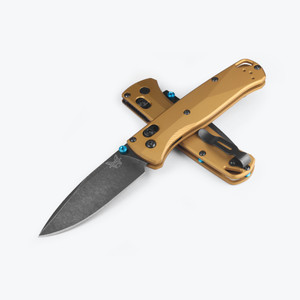 Benchmade 535BK-07 Bugout Folding Knife M390 Battlewashed Blade, Burnt Brass Aluminum Handles Benchmade 535BK-07 Bugout Folding Knife M390 Battlewashed Blade, Burnt Brass Aluminum Handles