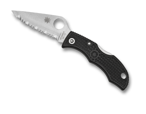 Spyderco Ladybug 3 Folding Knife VG10 Serrated Blade, Black FRN Handles Spyderco Ladybug 3 Folding Knife VG10 Serrated Blade, Black FRN Handles