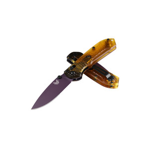 Benchmade Shot Show Special Mini Freek 565PL-2501 , CPM-M4 Blade ,Purple Cerkoted Blade, Amber ULTEM Handles Benchmade Shot Show Special Mini Freek 565PL-2501 , CPM-M4 Blade ,Purple Cerkoted Blade, Amber ULTEM Handles