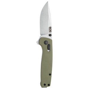 SOG Terminus XR Stonewashed D2 Blade, OD Green G10 Handles SOG Terminus XR Stonewashed D2 Blade, OD Green G10 Handles