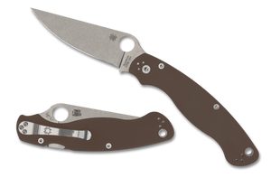 Spyderco Military 2 Sprint Run Folding Knife CPM 15V Blade Steel, Brown G10 Handles Spyderco Military 2 Sprint Run Folding Knife CPM 15V Blade Steel, Brown G10 Handles