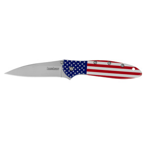 Kershaw Leek Spring Assisted Opening Knife 14C28N Wharncliffe Blade, USA Flag Edition Handles Kershaw Leek Spring Assisted Opening Knife 14C28N Wharncliffe Blade, USA Flag Edition Handles