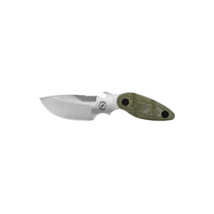 Sniper Bladework's Utility Skinner Fixed Blade Satin SUJ2 Drop Point Blade, OD Green Micarta Handle Sniper Bladework's Utility Skinner Fixed Blade Satin SUJ2 Drop Point Blade, OD Green Micarta Handle