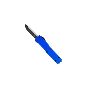 Templar Knives California Legal OTF Knife D2 Drop Point Blade, Blue Aluminum Handles Templar Knives California Legal OTF Knife D2 Drop Point Blade, Blue Aluminum Handles