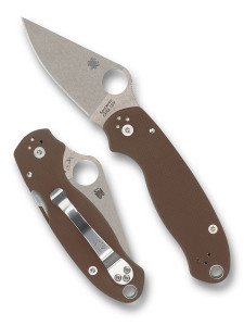 Spyderco Para 3 Sprint Run CPM-15V Stonewashed Blade, Brown G10 Handles Spyderco Para 3 Sprint Run CPM-15V Stonewashed Blade, Brown G10 Handles