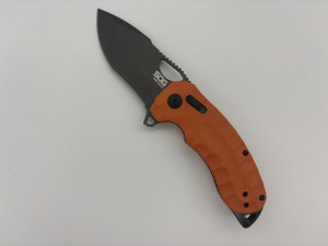 Pre-Owned SOG Kiku CTS-XHP Tanto Blade , Orange G10 Handle (Condition: New , Box: Yes) Pre-Owned SOG Kiku CTS-XHP Tanto Blade , Orange G10 Handle (Condition: New , Box: Yes)