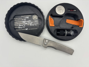 Pre-Owned Machine Wise Sonora 20CV Drop Point Blade, Grade 5 Titanium Fine Step Handle (Condition: Lightly Used, Box: Yes) Pre-Owned Machine Wise Sonora 20CV Drop Point Blade, Grade 5 Titanium Fine Step Handle (Condition: Lightly Used, Box: Yes)