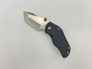Pre-Owned Sniper Blade Works AP Tanto S35VN Satin Blade , Black G10 Handles ( Condition: New , Box: Yes )