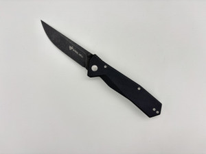 Pre-Owned Steel Will Daitengu D2 Drop Point Blade, Black G10 Handles (Condition: New, Box: Yes)