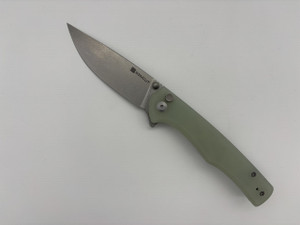 Pre-Owned Sencut Crowley D2 Drop Point Blade, Jade G10 Handle (Condition: New, Box: No)