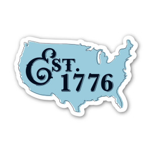 Est. 1776 US Map Solid Blue Sticker
