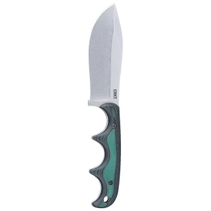 CRKT Minimalist Nessmuk Fixed Blade D2 Sonewashed Blade, Grren Micarta Handles