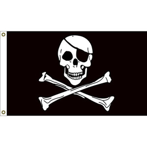 Eagle Emblems Flag - Pirate Jolly Rogers Flag 3x5' - F1462