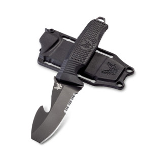 Benchmade 112SBK-BLK H20 Dive Fixed Knife, N680 Blunt Tip Blade Benchmade 112SBK-BLK H20 Dive Fixed Knife, N680 Blunt Tip Blade