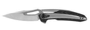 Zero Tolerance 0990 Flipper Knife, Stonewash Blade, Carbon Fiber Handles with Steel Overlay Zero Tolerance 0990 Flipper Knife, Stonewash Blade, Carbon Fiber Handles with Steel Overlay