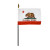 Eder Flag 4in x 6in California Flag Endura-Gloss, Mounted on 3/16in x 10in Black Plastic Staff