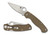 Spyderco Para Military 2 Folding Knife Brown Micarta Handles, CruWear Plain Blade - C81MPCW2