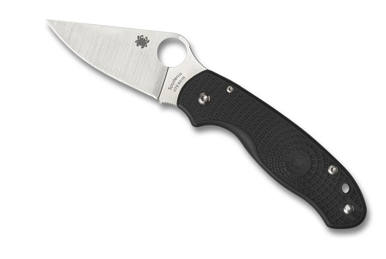 Spyderco Para 3 Lightweight Folding Knife, CTS-BD1N Plain Blade, Black FRN Handles - C223PBK