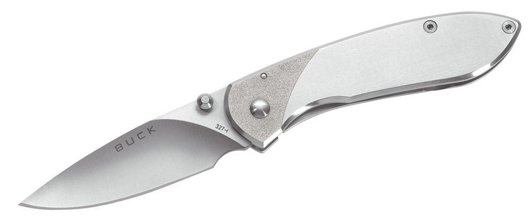 Buck Knives Buck 327 Nobleman Folding Knife, Stainless Steel Handle - 0327SSS
