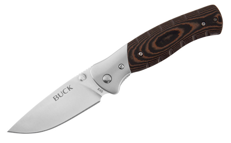 Buck Knives Buck 835 Small Selkirk Folding Knife, Brown Micarta Handles - 0835BRS