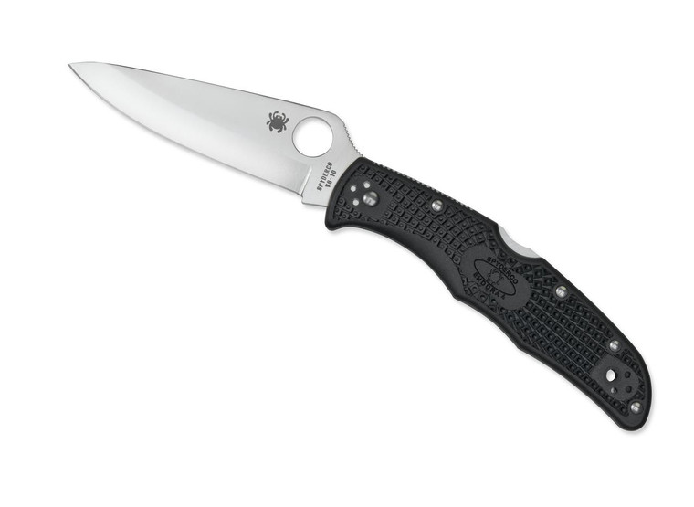 Spyderco Endura 4 Plain Blade, Black FRN Handles Folding Knife - C10PBK