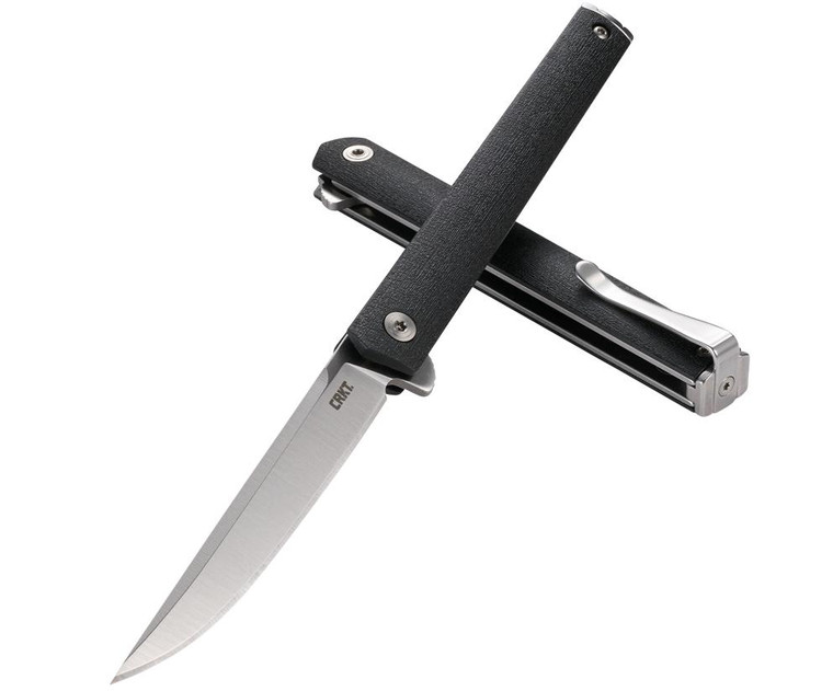 Columbia River Knife and Tool CRKT 7097 CEO Gentlemans Flipper Knife, Black GRN Handles