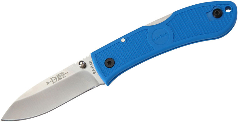 KA-BAR 4062BL Dozier Folding Hunter AUS 8A Blade, Blue Zytel Handles