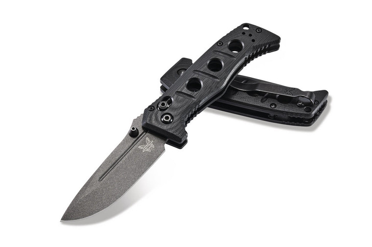 Benchmade 273GY-1 Mini Adamas Folding Knife CruWear Gray Blade, Black G10 Handles
