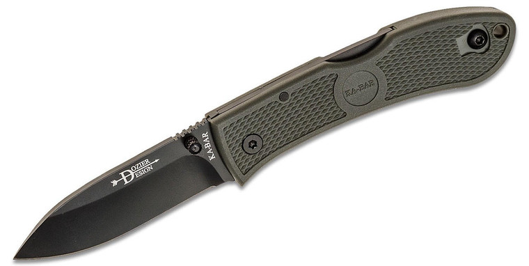 KA-BAR 4062FG Dozier Folding Hunter Black AUS 8A Blade, Foliage Green Zytel Handles