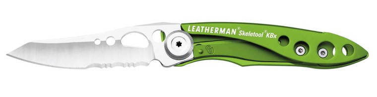 Leatherman Skeletool KBx Folding Knife Combo Blade, Sublime Green Stainless Steel Handles - 832384