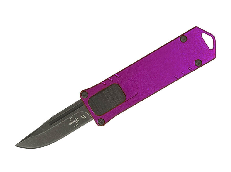  Boker Plus USB OTF Automatic Knife Black D2 Blade, Purple Aluminum Handles - 06EX277 
