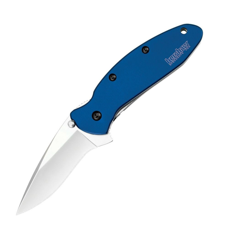 Kershaw 1620NB Scallion Assisted Opening Knife, Navy Blue Aluminum Handles