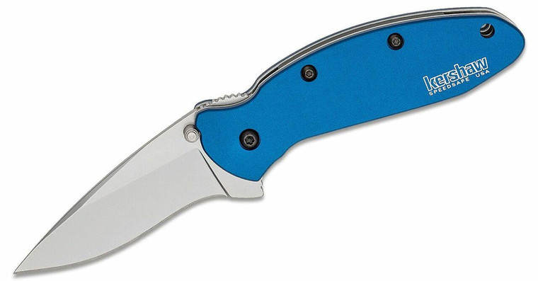 Kershaw 1620NB Scallion Assisted Opening Knife, Navy Blue Aluminum Handles