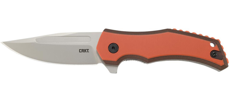 Columbia River Knife & Tool CRKT 2372 Fawkes Assisted Flipper Knife Brown/Orange G10 Handle 