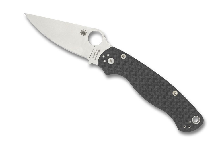 Spyderco Para Miliatary 2 Folding Knife Maxamet Plain Blade, Dark Gray G10 Handles - C81GPDGY2